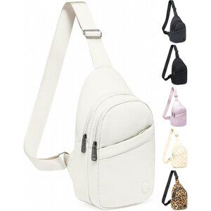 Womens Beige Crossbody Bags for Women Men Lightweight Sling Chest Bag